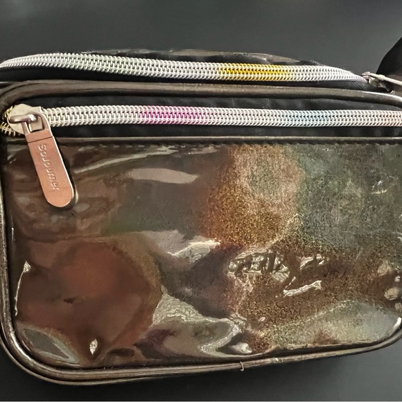 Black Holographic Fanny Pack multi color Zipper - Picture 1 of 6